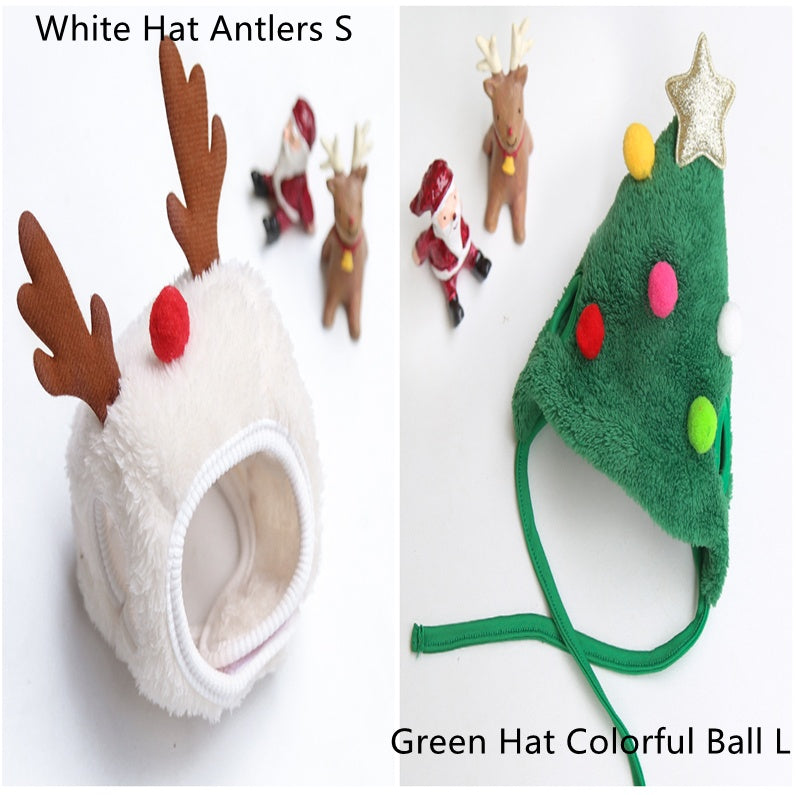 Christmas Pet Hat & Saliva Towel Bib, Cute Winter Cartoon Accessories for Dogs & Cats