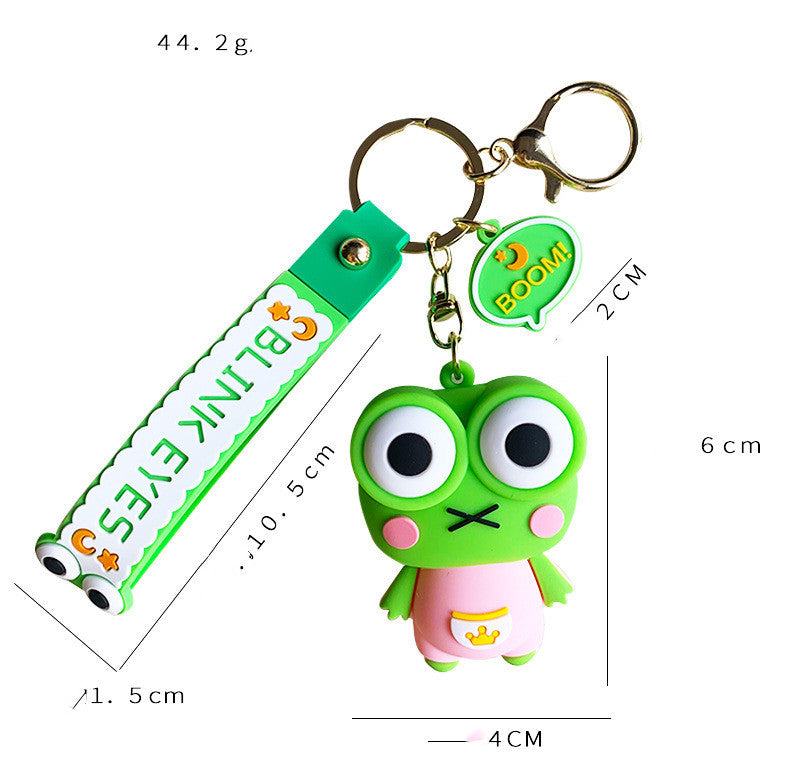 Stress Relief Fun: Eye-popping Frog Decompression Doll Keychain (Unisex, PVC).