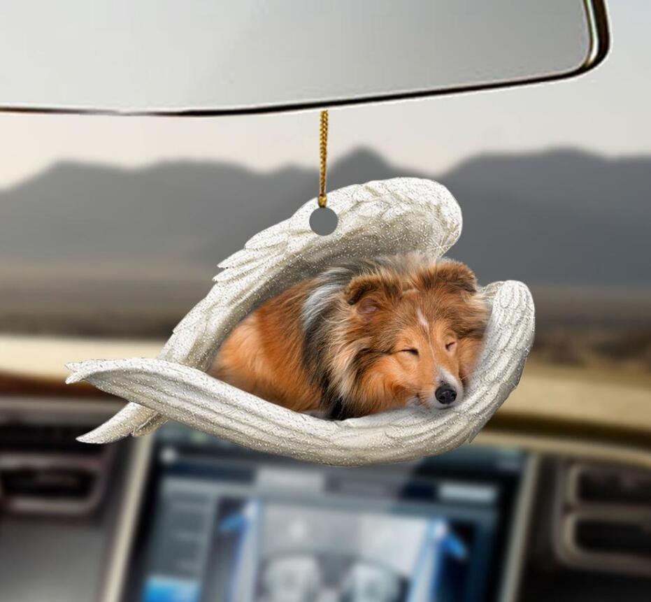 Sleeping Dog Angel Car Pendant, Acrylic Hanging Ornament for Cars, Doors & Home Decor