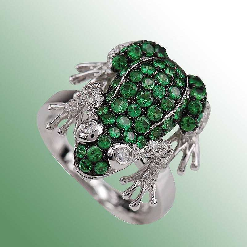 Dazzling Noble: European and American Popular Full Diamond Frog Alloy Hand Jewelry.