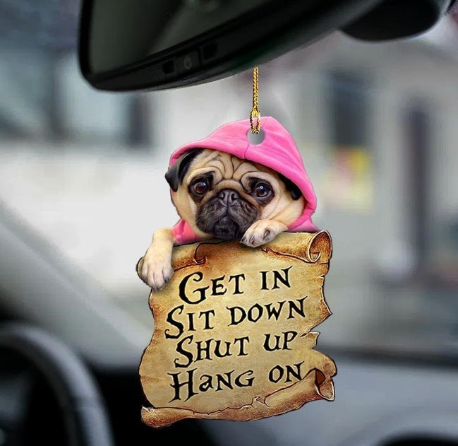 Sleeping Dog Angel Car Pendant, Acrylic Hanging Ornament for Cars, Doors & Home Decor