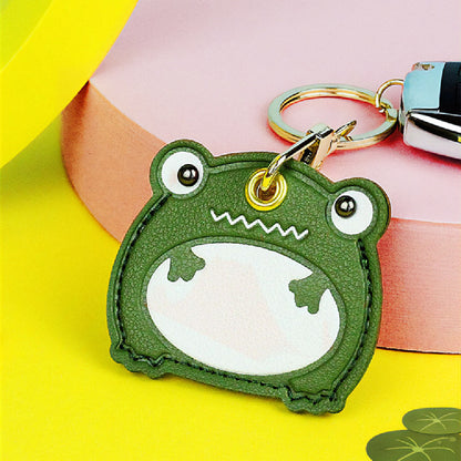 Frog Access Card Set Keychain – Cute PU Leather Frog Key Holder (5.3 × 6 cm)