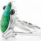 Charming Accent: Silver Creative Personality Cute Turquoise Frog Animal Ring.