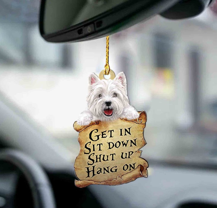 Sleeping Dog Angel Car Pendant, Acrylic Hanging Ornament for Cars, Doors & Home Decor
