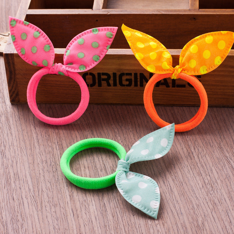 Bunny Ears Towel Hair Ring, Candy-Style Children’s Head Rope (10pcs, Random Colors)