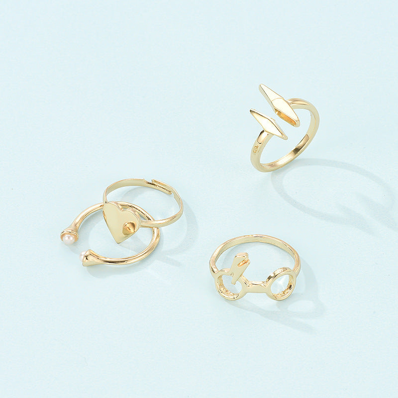 European & American Fashion Bunny Alloy Joint Ring, Heart-Shaped Animal Design