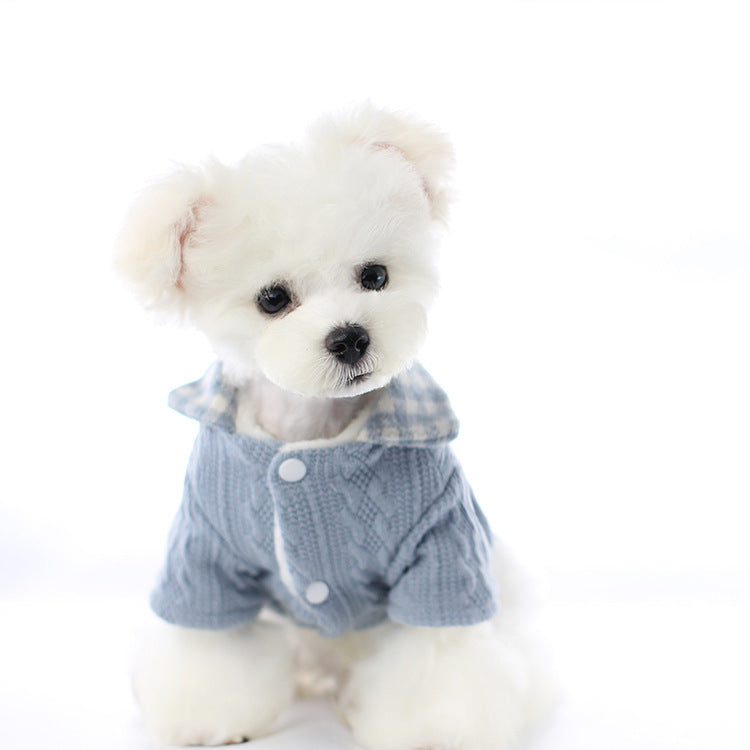 Fake Two-Piece Pet Costume, Cute Bichon Frise Small Dog Outfit
