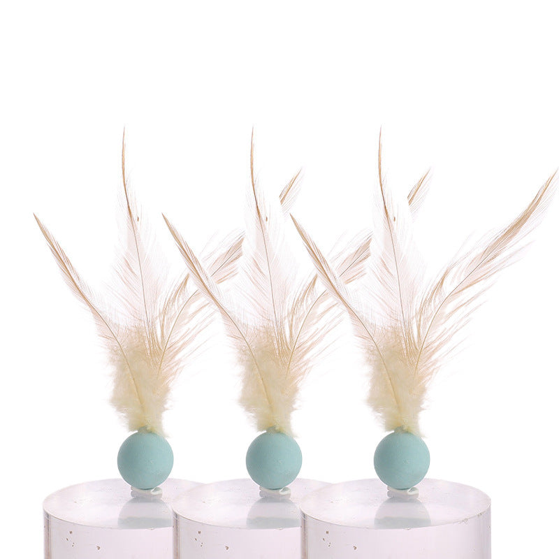 Elastic Chicken Fur Ball Cat Toy – Self-Hit Bouncing Pet Toy (Single & 3-Pack Options)