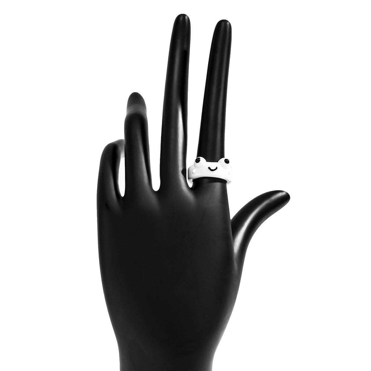 Simple Charm: Cute Little Frog Resin Ring in Pastoral Style (Female).