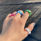 Vintage Vibe: Trendy Broadside Geometric Frog Resin Ring (Multiple Colors).