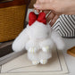 Cartoon Plush Bunny Keychain, Cute 13cm Rabbit Pendant with Bowknot