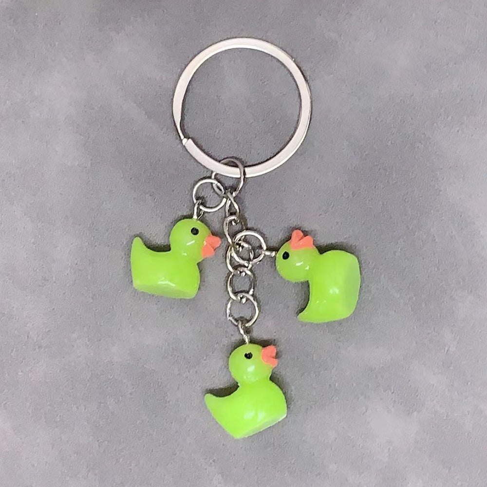 Charming & Simple: Resin Small Yellow Duck Keychain Pendant (Multi-Color Options).