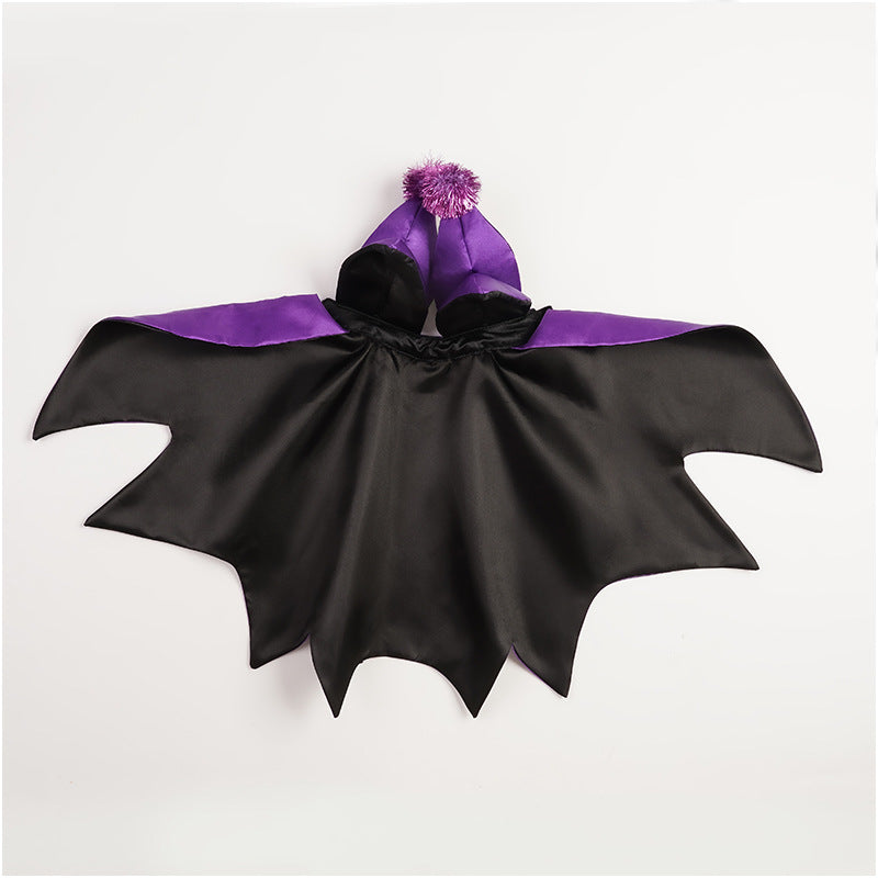 Halloween Demon Cloak & Horn Hat Costume for Pets, Cat & Dog Cosplay Outfit