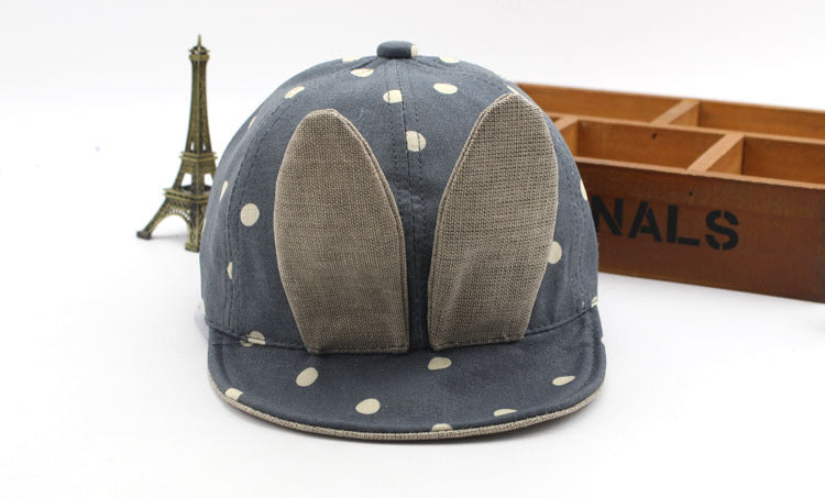 Cartoon Cute Bunny Soft-Brim Baseball Hat, Adjustable Cotton Cap for Kids