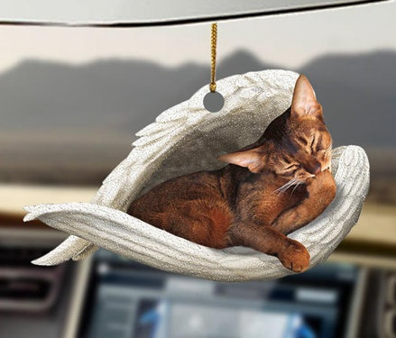 Sleeping Dog Angel Car Pendant, Acrylic Hanging Ornament for Cars, Doors & Home Decor