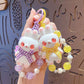 Cartoon Beaded Cute Bunny Doll Keychain, Acrylic Charm Accessory
