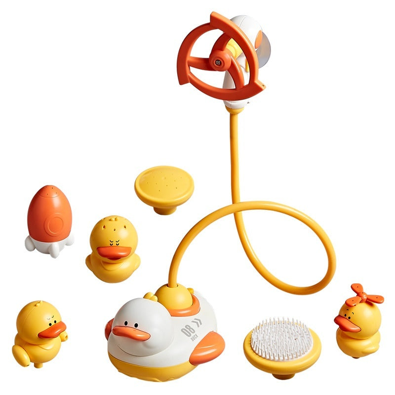 Electric Water Duck Shower Head – Baby Bath Rotating Spray Toy (3 Ducks Set)