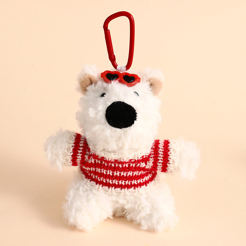 Creative Cartoon Plush West Highland Puppy Dog Keychain