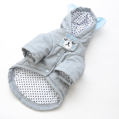 Autumn & Winter Pet Cotton Coat with Hat, Warm Clothing for Small & Medium Dogs