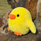 Edgy Cuddles: Cute Knife-holding Small Yellow Duck Plush Doll Pillow (Teenager Appeal).