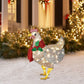 Festive Feathered Friends: Light-Up Chicken Christmas Scarf Garden Ornaments (Acrylic, Pastoral Style).